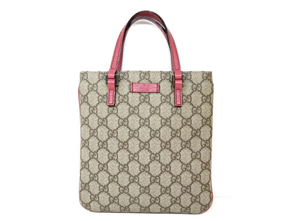 Gucci Tote Bag GG Plus Leather x Canvas Beige Cream